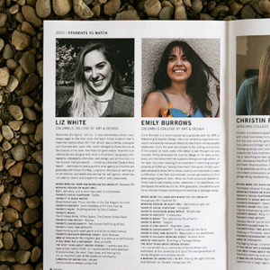 CCAD Students to Watch magazine page
